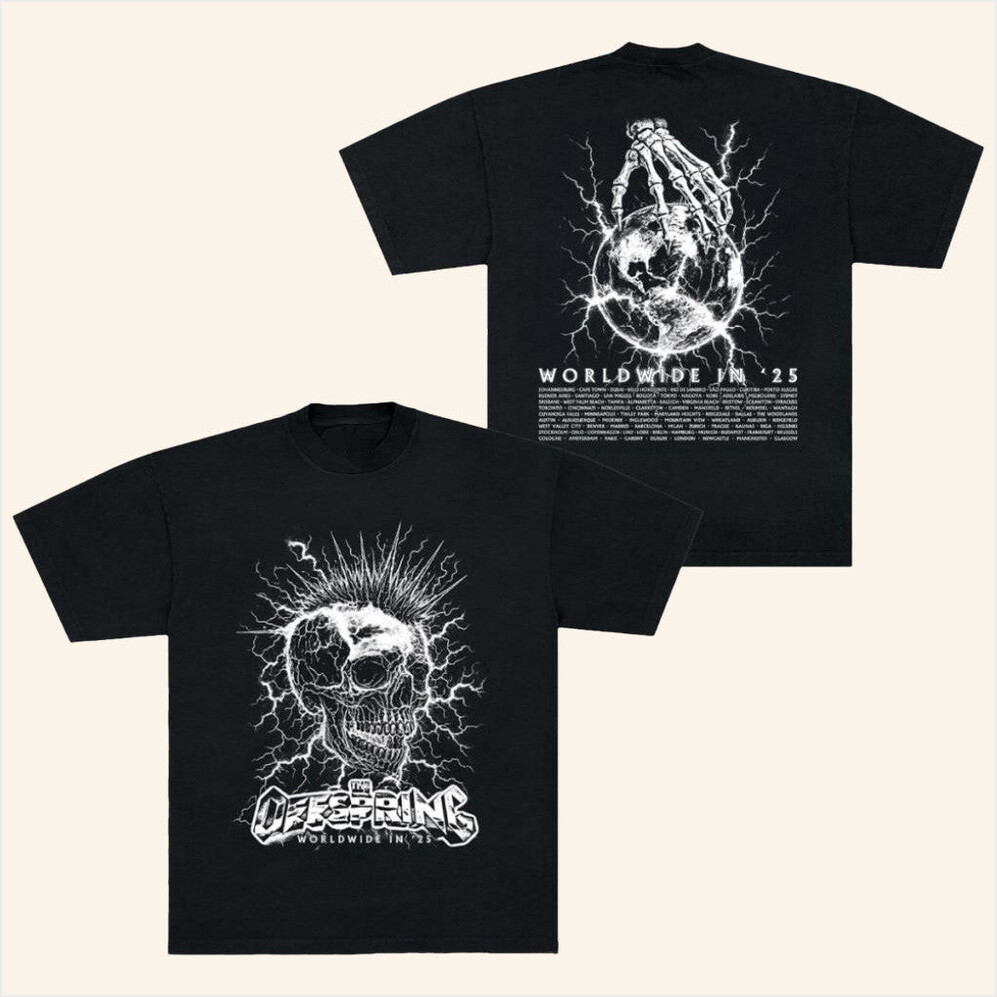 Mohawk Skull 2025 Tour T-Shirt Offspring Merch Birthday Gifts For Best Friend