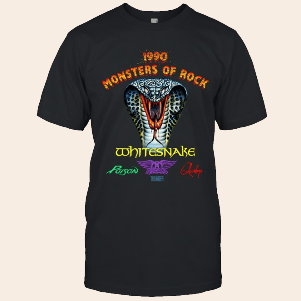 Monsters Of Rock 1990 Snake T-Shirt Monsters Of Rock Merch Dad Gifts For Father's Day 2025