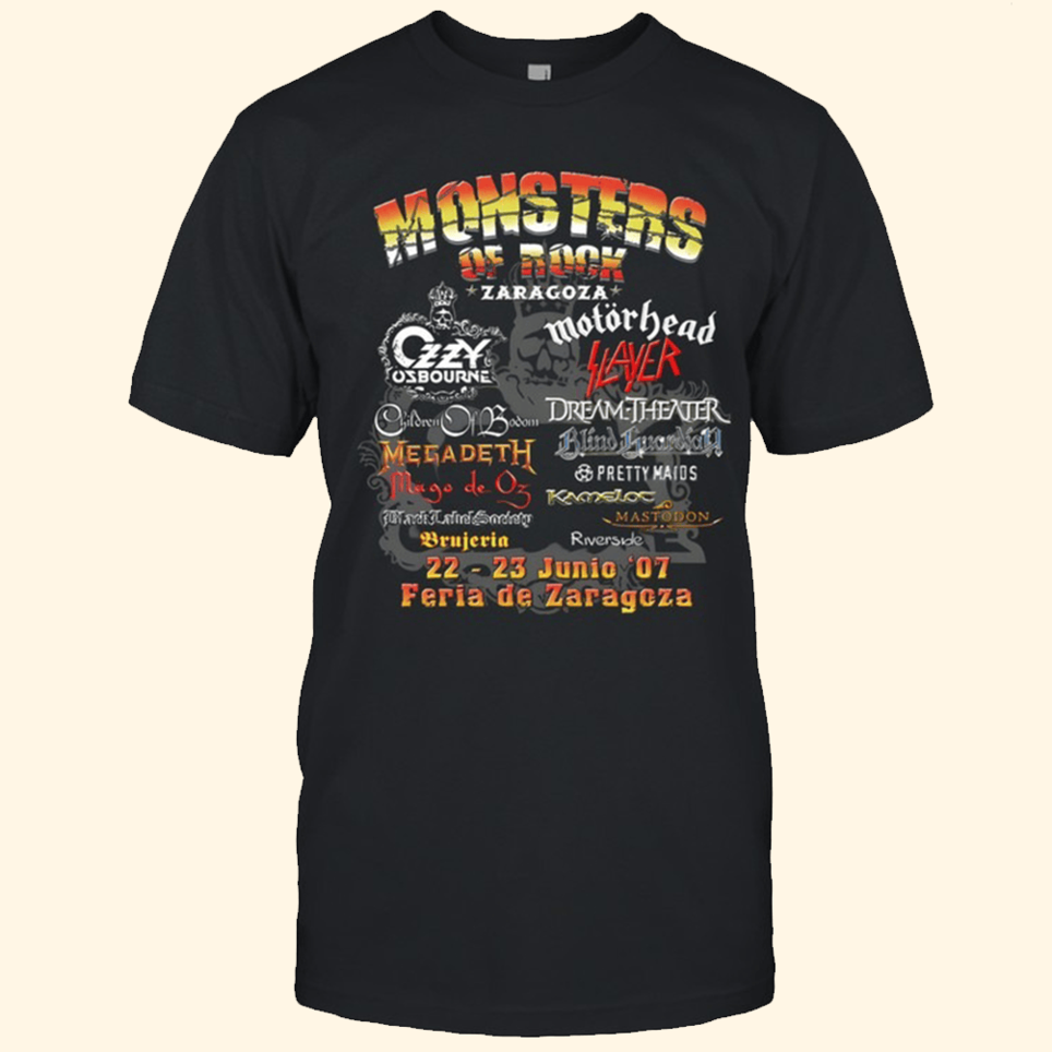 Monsters Of Rock 2007 Zaragoza T-Shirt Monsters Of Rock Merch Top 10 Father's Day Gifts