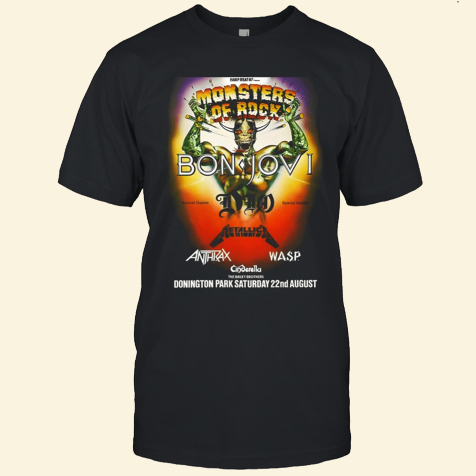 Monsters Of Rock Castle Donington 1987 BK T-Shirt Monsters Of Rock Merch Cool Gifts For Dad