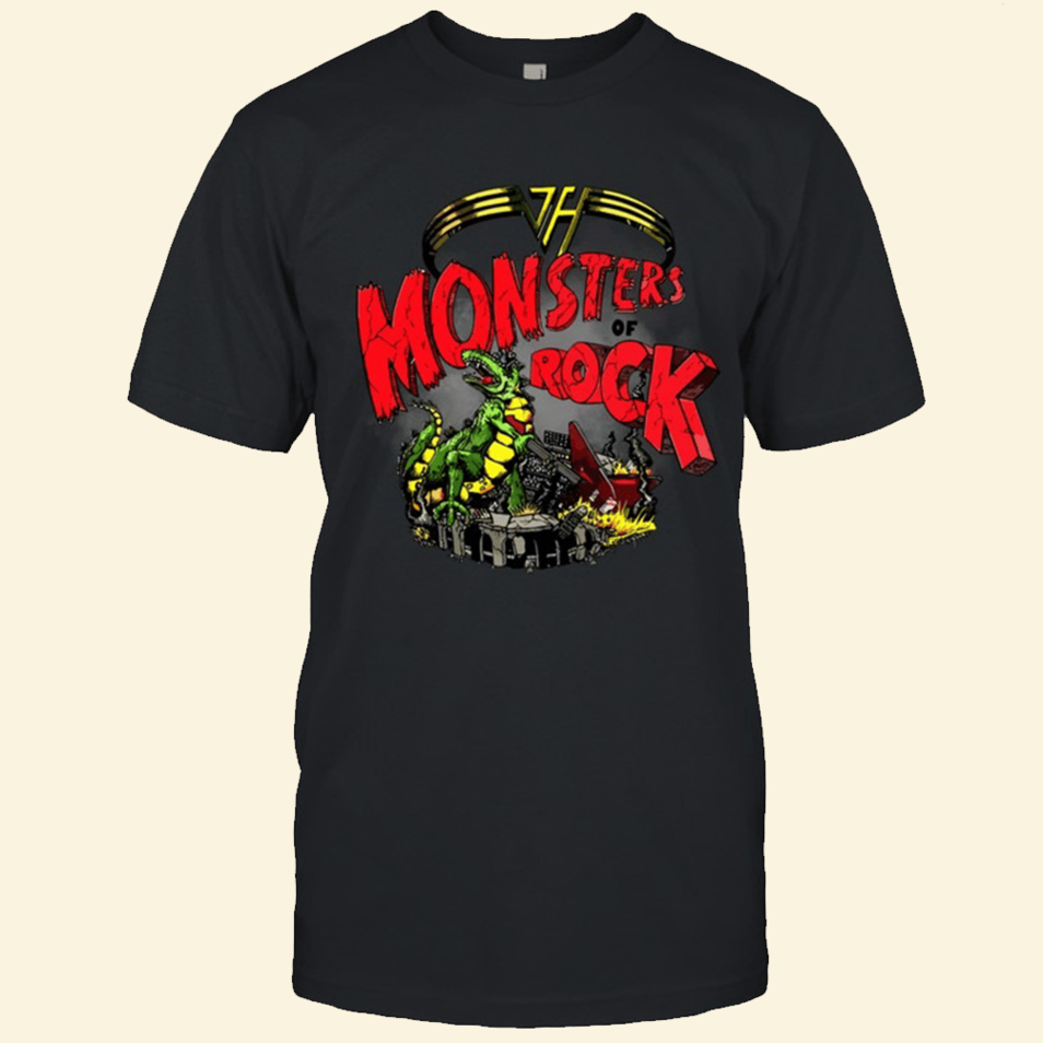 Monsters Of Rock Dinosaur T-Shirt Monsters Of Rock Merch First Fathers Day Birthday Gift Ideas