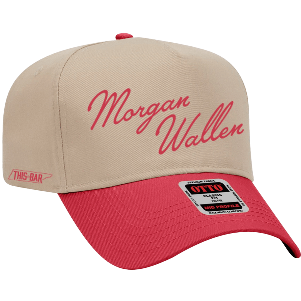 Morgan Wallen Hat Morgan Wallen Khaki Red Cursive Hat Awesome Father's Day Gifts Gifts For Fans