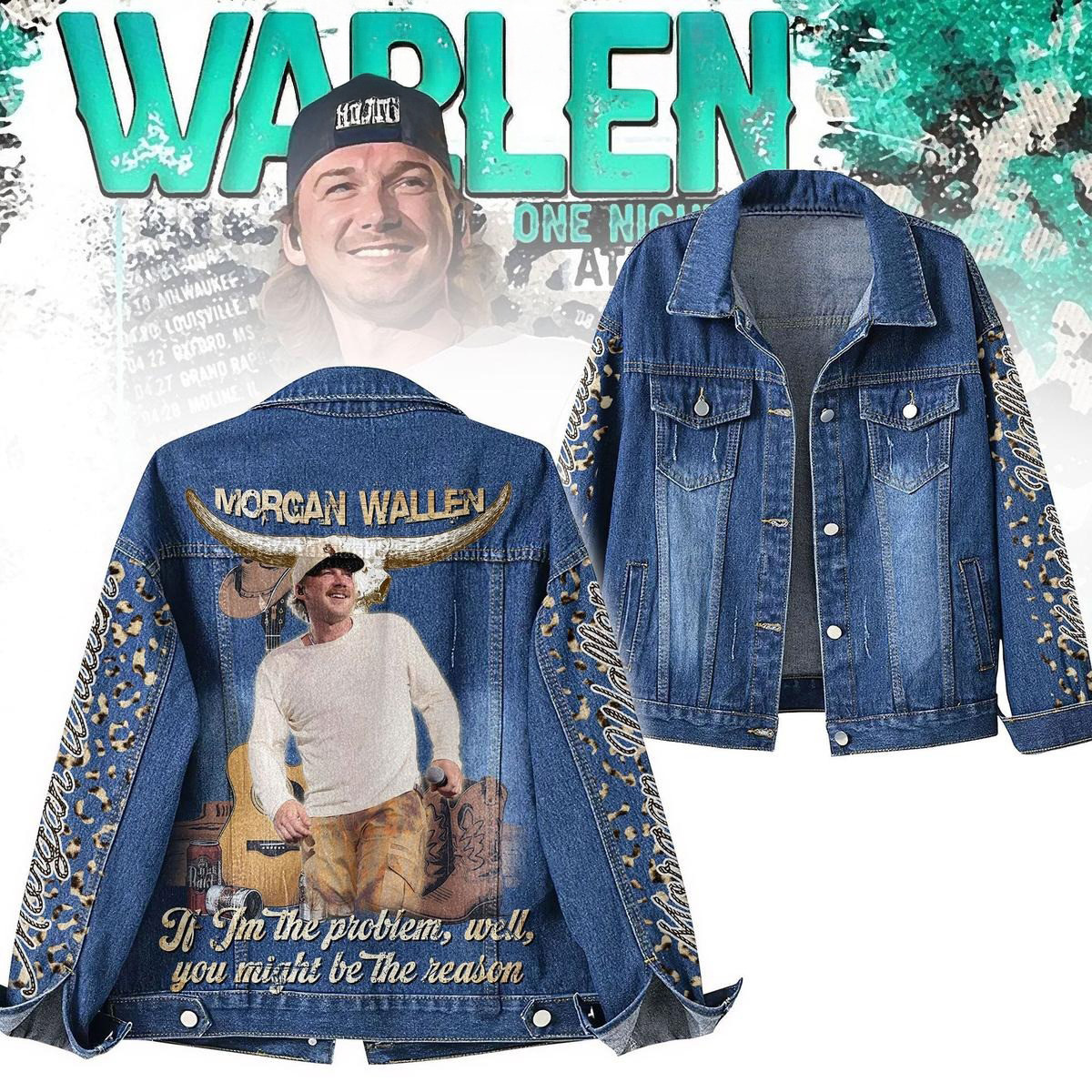 Morgan Wallen I'm The Problem Tour Denim Jacket Fan Merch Gifts For Husband