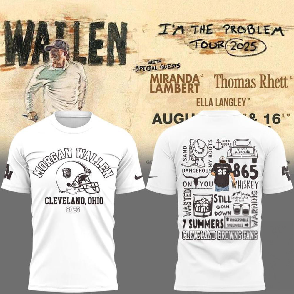 Morgan Wallen X Cleveland Browns 2025 3d Shirt Presents For Football Fans