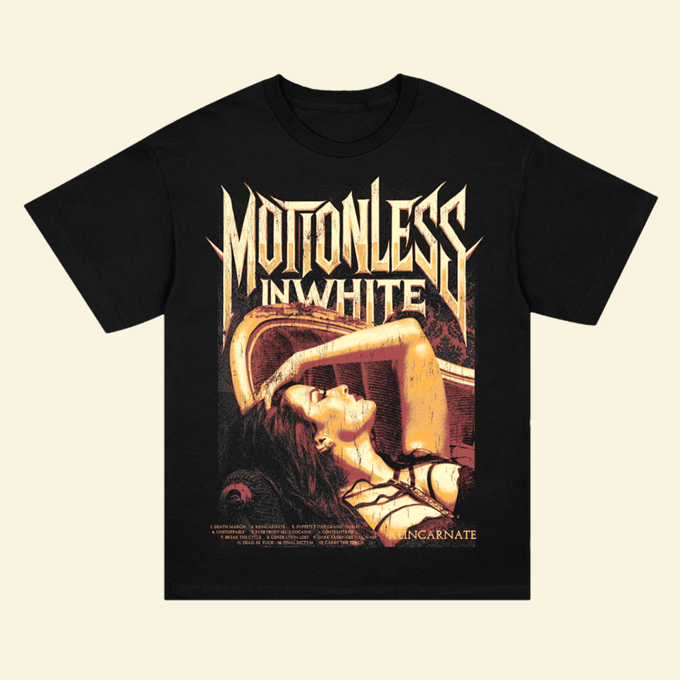 Motionless In White Eternal Rest Reincarnate Tracklist T-Shirt Motionless In White Merch