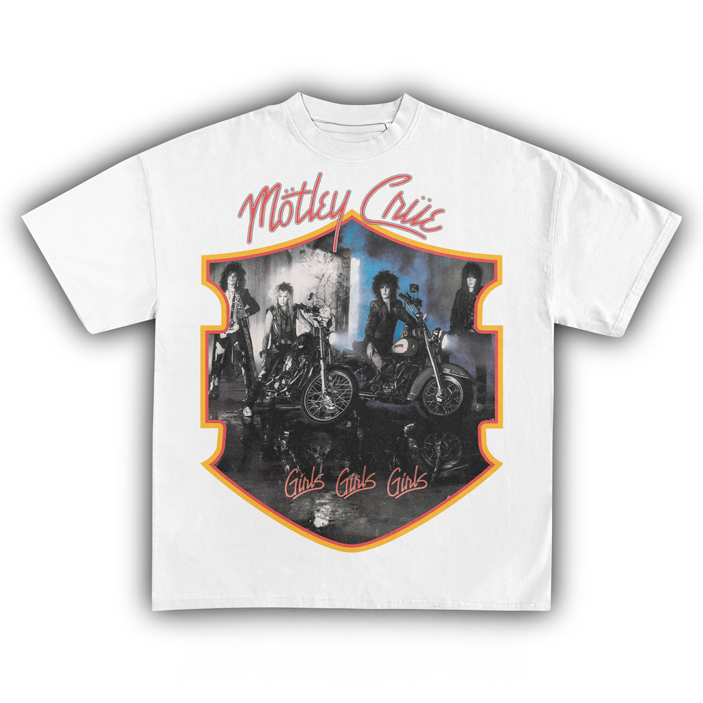 Motley Crue Girls Girls Girls White Shirt Motley Crue Merch Gifts For Music Lovers