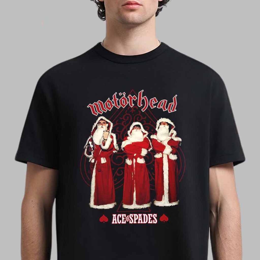 Motorhead Ace Of Spades Funny Santa Holiday 2024 T-Shirt Christmas Gifts For Friends