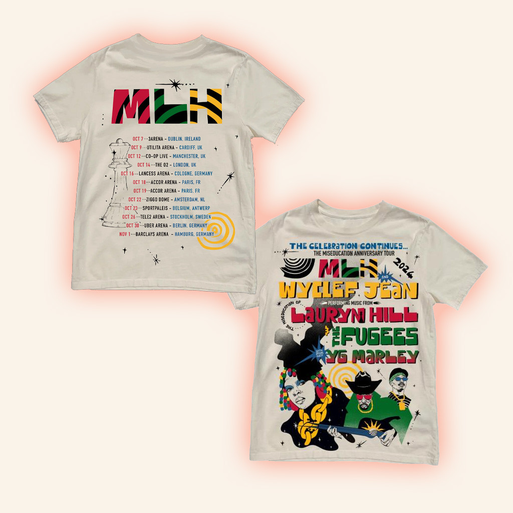 Ms Lauryn Hill Merch MLH X The Fugees X YG Marley Tour T-Shirt Gifts For Music Fans