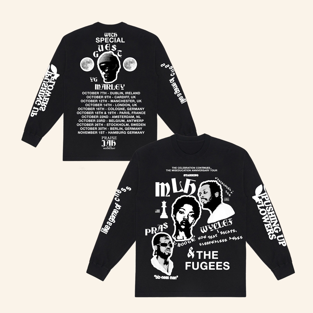 Ms Lauryn Hill Merch MLH X The Fugees X YG Maryley Tour Long Sleeve T-Shirt Fans Gifts