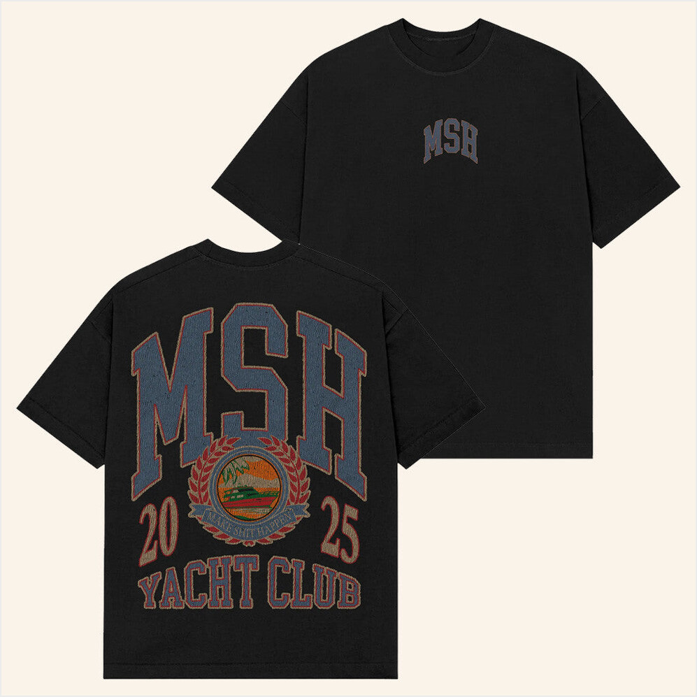 Msc Yacht Club Black T-Shirt Nick Nayersina Merch Best Birthday Gifts For Father Gifts For BFF