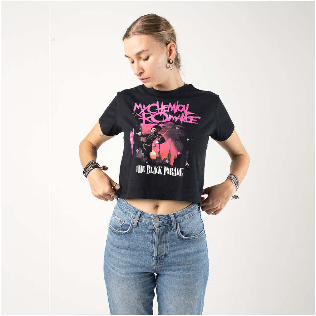 My Chemical Romance Tour Merch March Cropped T-Shirt Gifts For Her Birthday Gifts For Besties