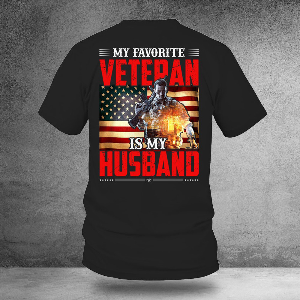 My Favorite Veteran Is My Husband Shirt Veteran Wife T-Shirt Gifts For Women