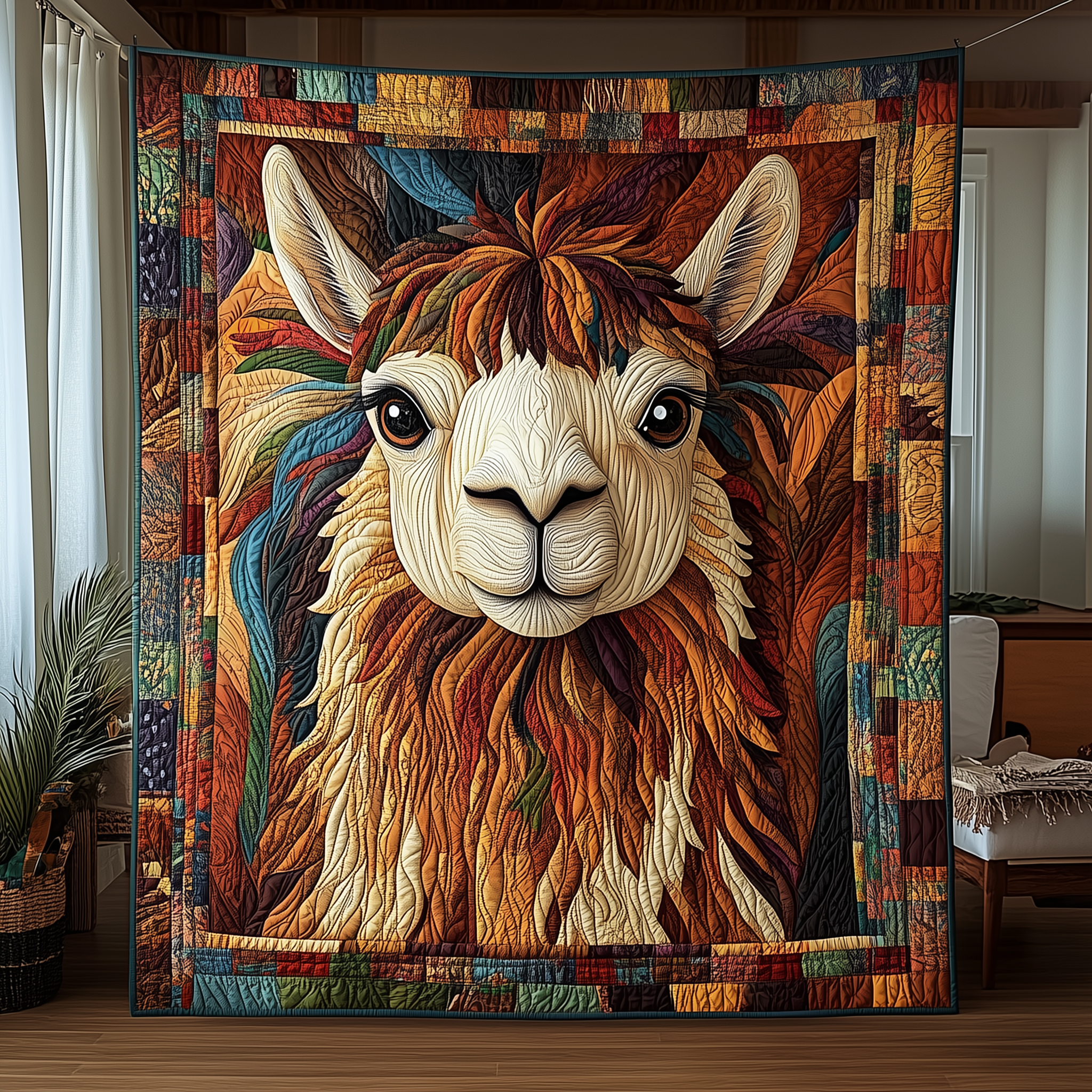 Mysterious Native Alpaca Quilted Blanket Native American Themed Gifts