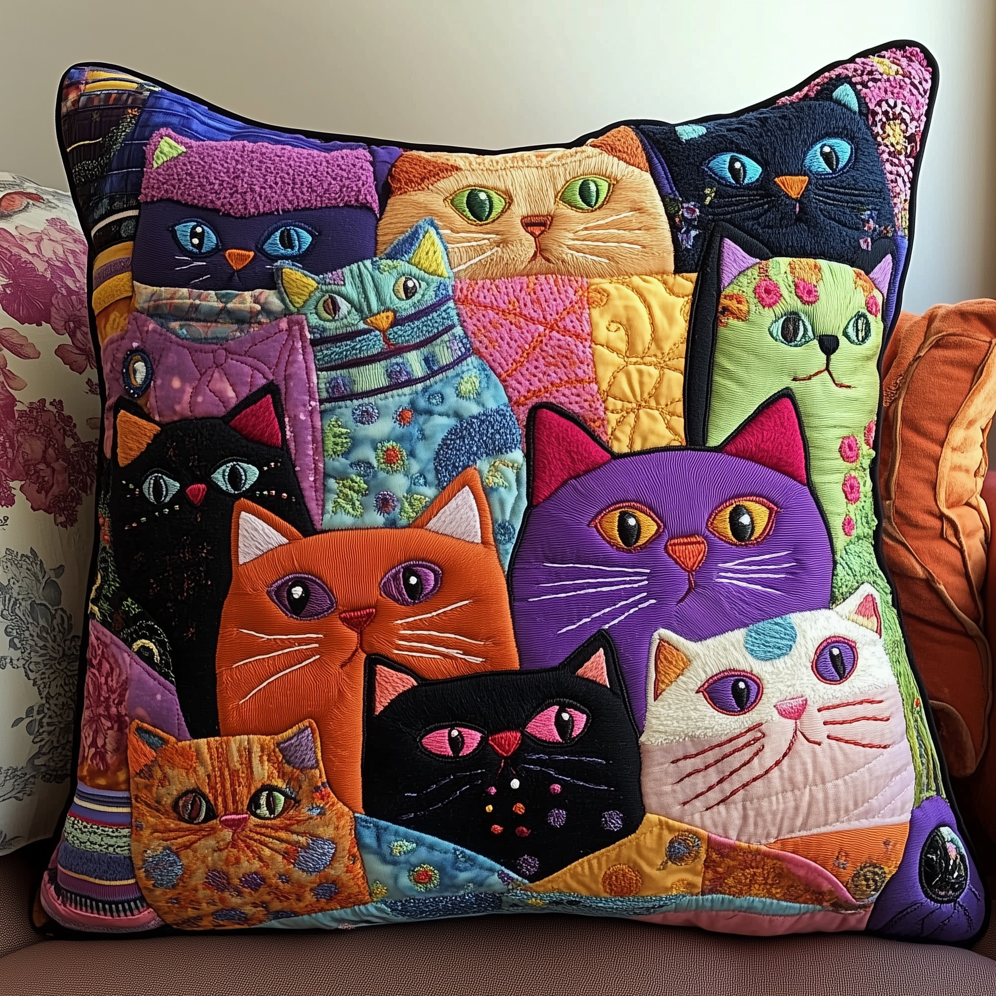 Mystic Odd Cats Quilted Pillow Case Best Christmas Gifts For A Woman For Her