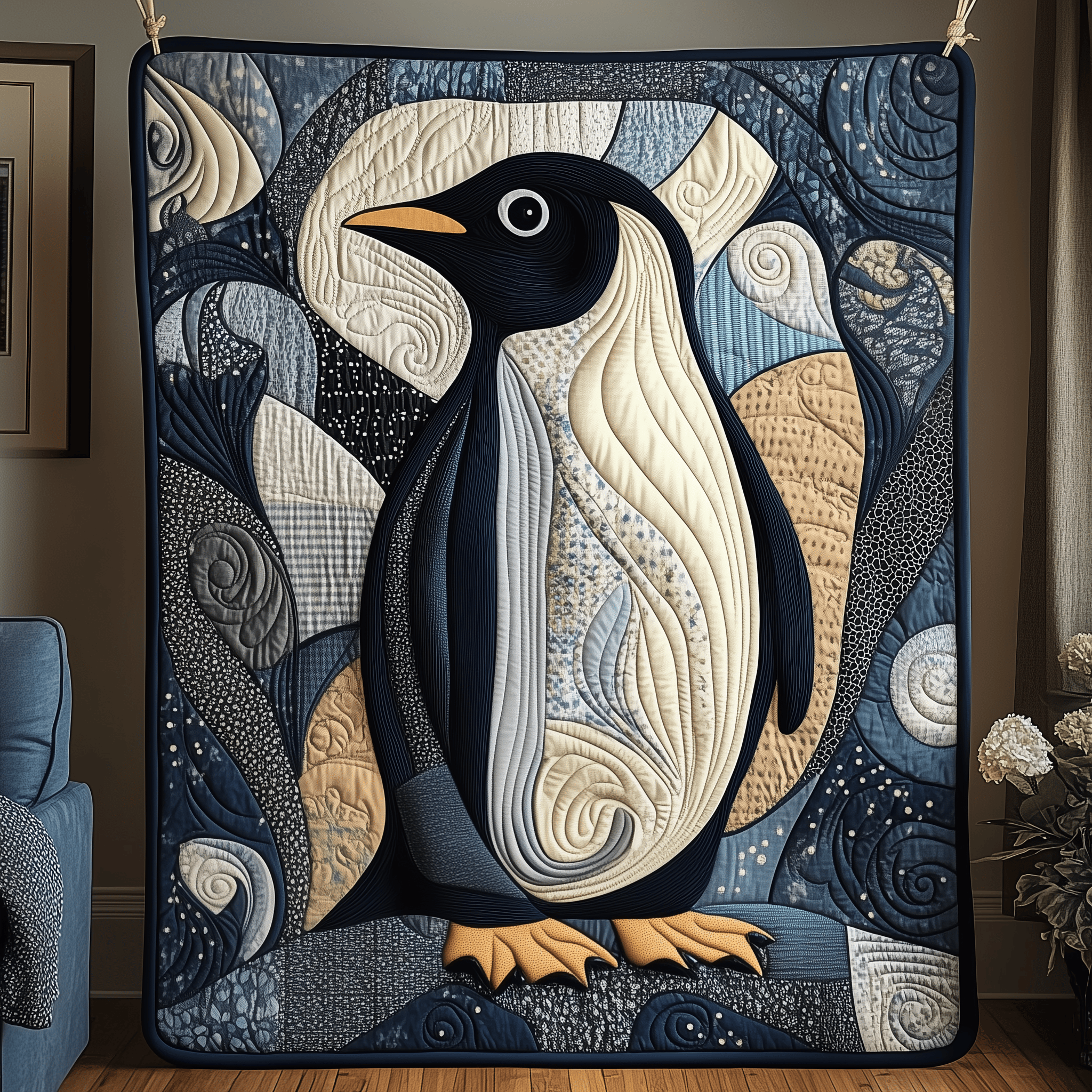Mystique Penguin Quilted Blanket Gift For Penguin Lover