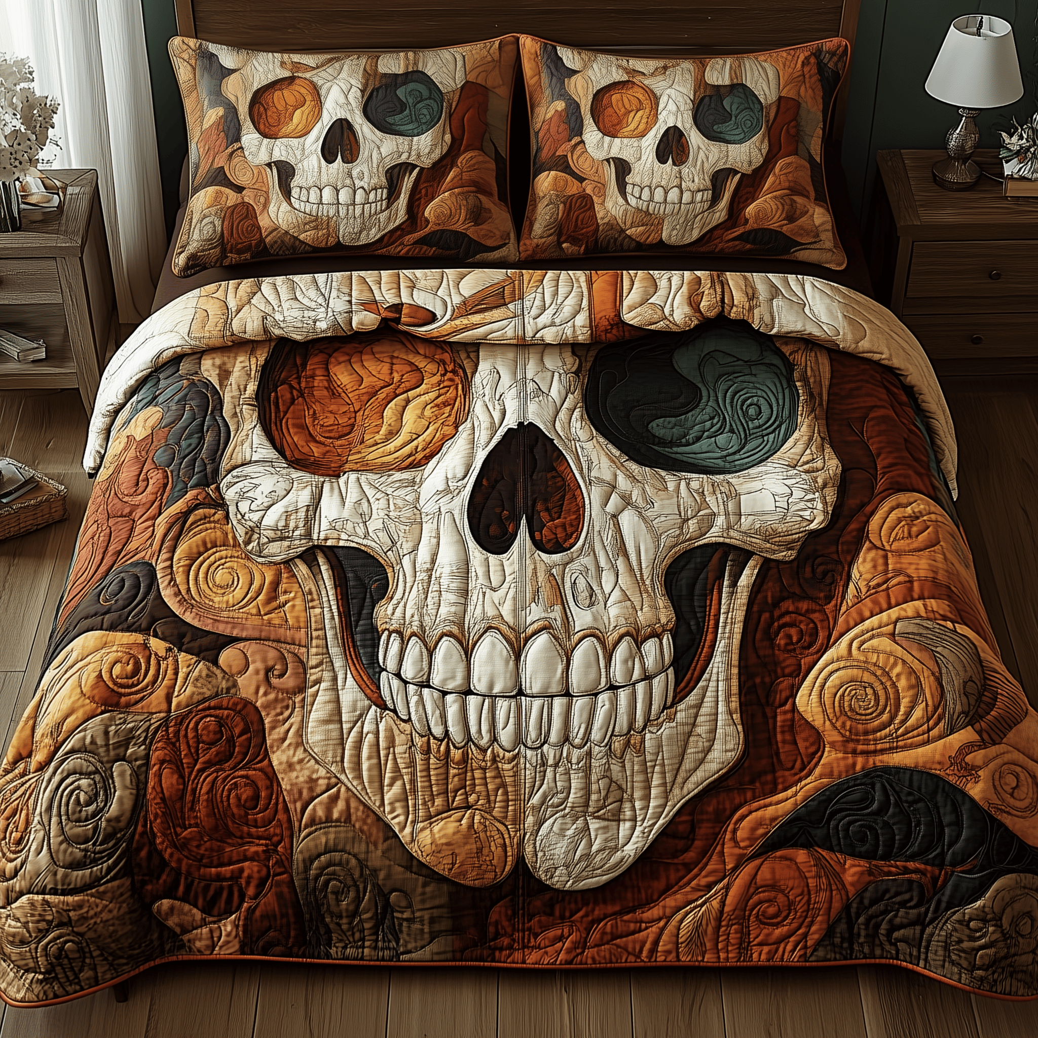 Mystique Skull Quilted Bedding Set  Stay warm this winter Best Christmas Gifts For Men