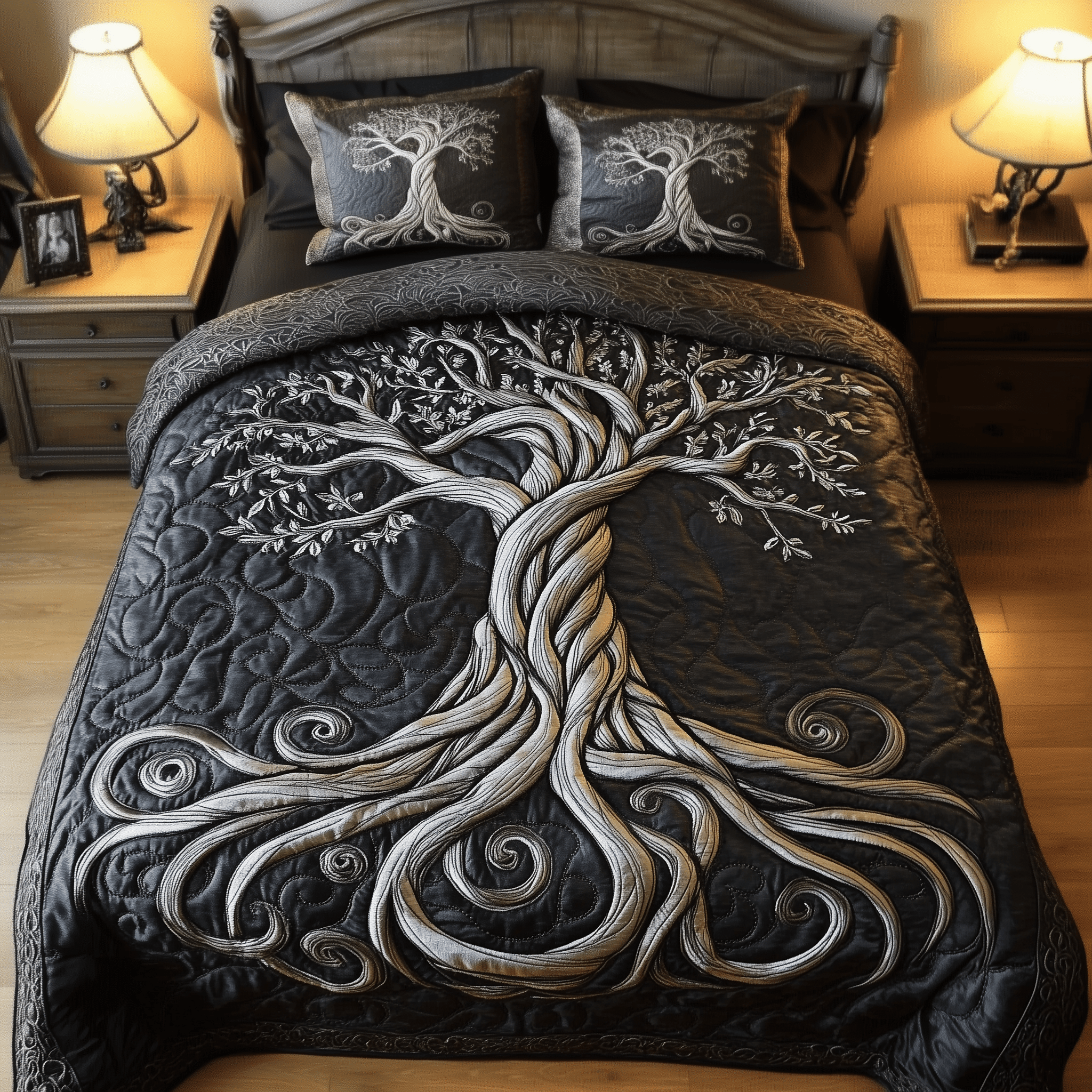 Mythic Tree of Life Quilted Bedding Set Duvet Cover Bedspread Set Item Mother' Day Special Gifts