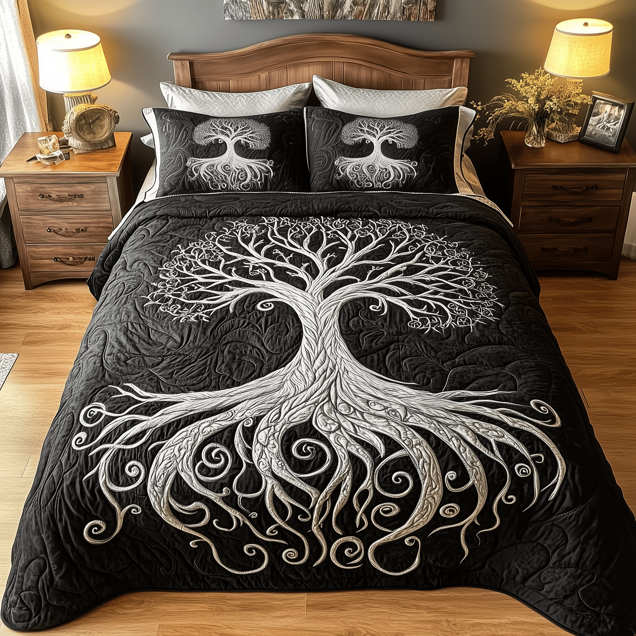 Mythic Tree of Life Quilted Bedding Set Duvet Cover Bedspread Set Item Online Mother' Day Gifts
