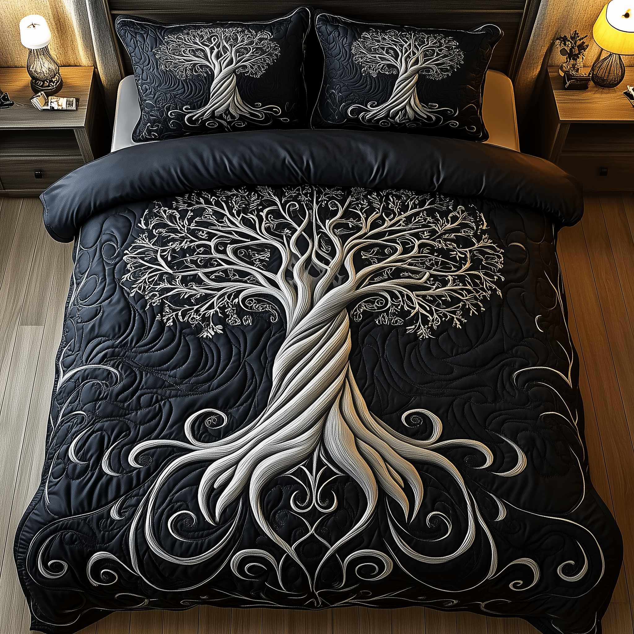 Mythic Tree of Life Quilted Bedding Set Duvet Cover Bedspread Set Item Stepdad Gifts For Father's Day
