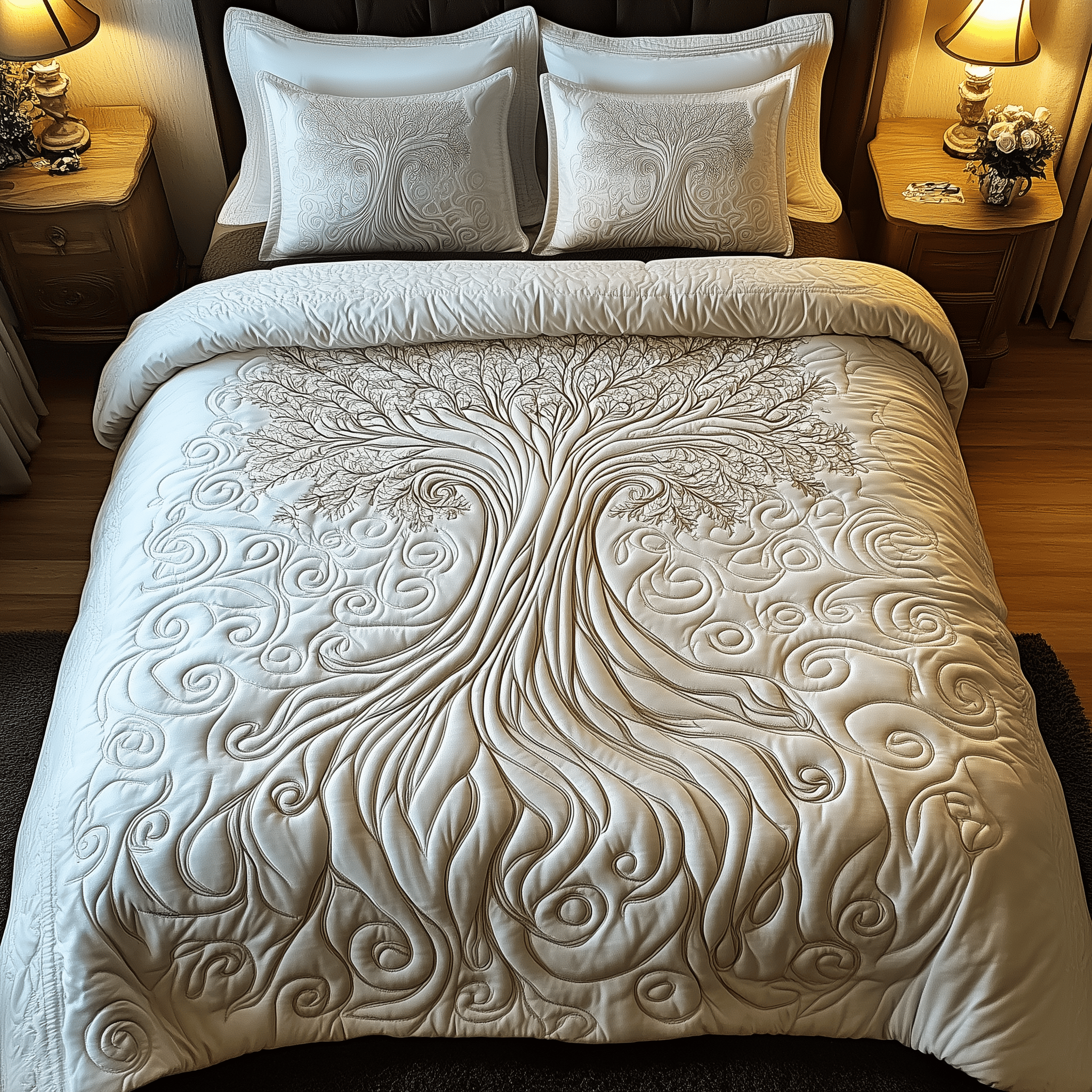 Mythic Tree of Life Quilted Bedding Set Duvet Cover Bedspread Set Item Top Father's Day Gifts