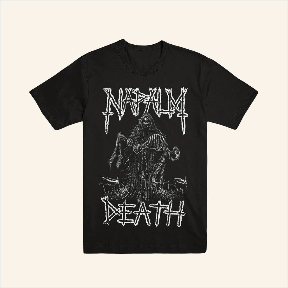 Napalm Death Reaper T-Shirt Evil Greed Merch Birthday Gifts For Best Friend Christmas Presents