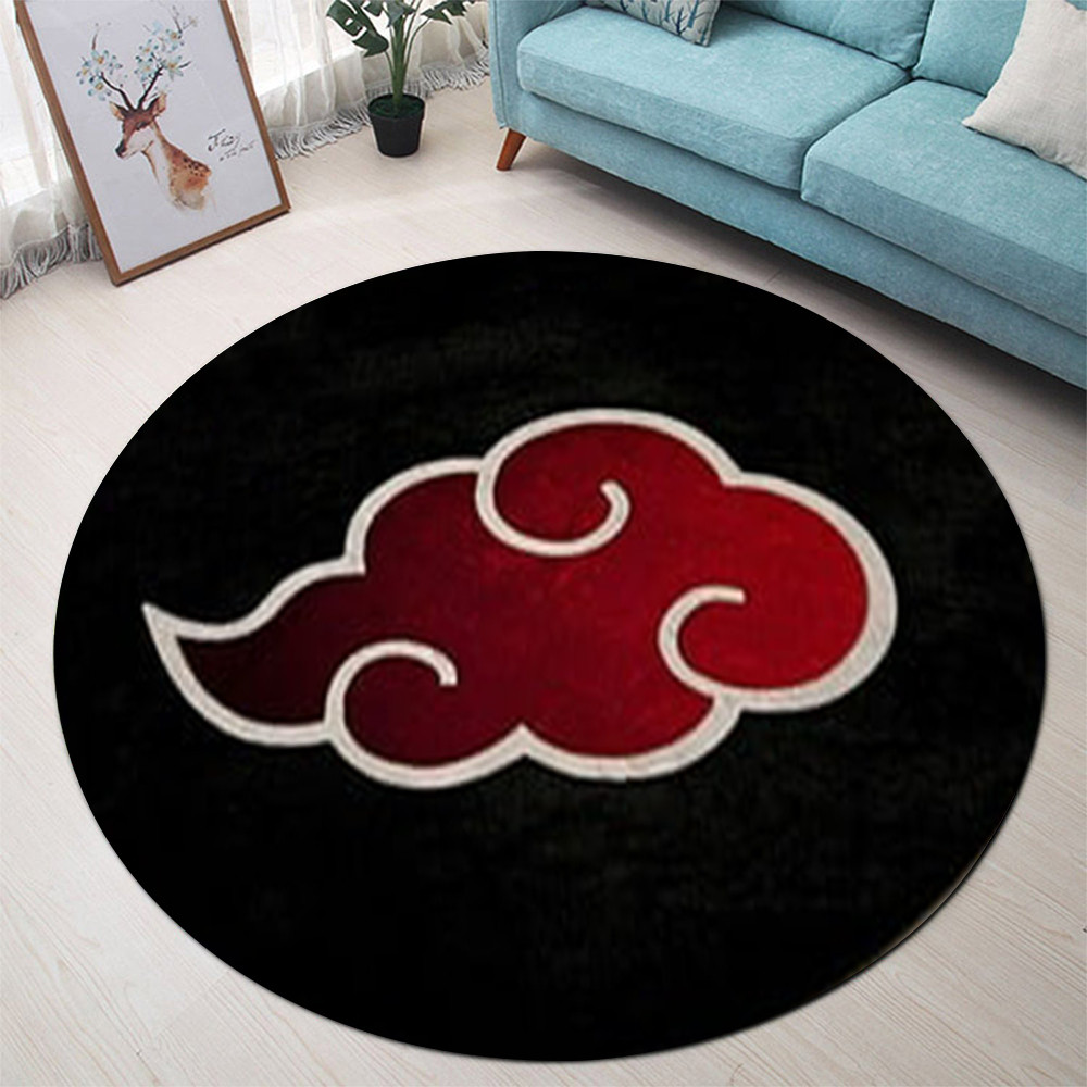 Naruto Akatsuki Round Area Rug Anime Carpet Mat Home Decor Gifts