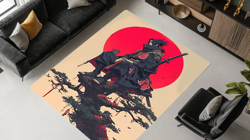 Naruto Akatsuki Rug Anime Lovers Carpet Mat Home Decor Gifts