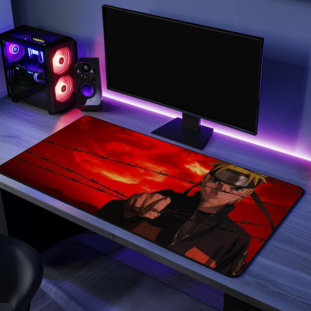 Naruto Uzumaki Red Anger Desk Mat Anime Lover Desk Mat Office Desk Decor Gift for Fans