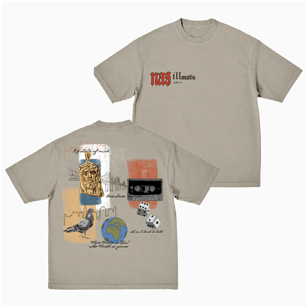 Nas Irjones Merch 30 Years Of Illmatic Tan T-Shirt Useful Gifts For Dad Birthday Gifts For Fans
