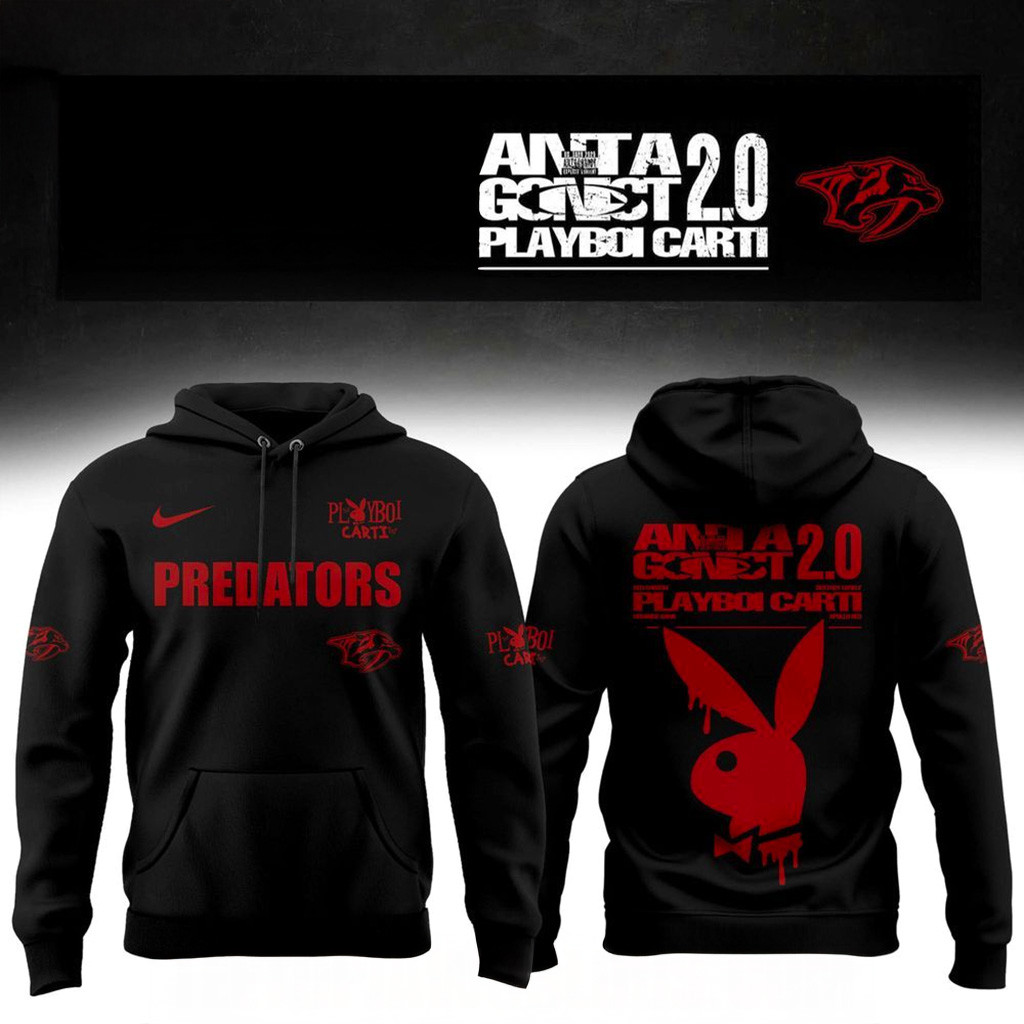 Nashville Predators Playboi Carti Announces 2025 Tour Hoodie Nashville Predators Merch For Fans