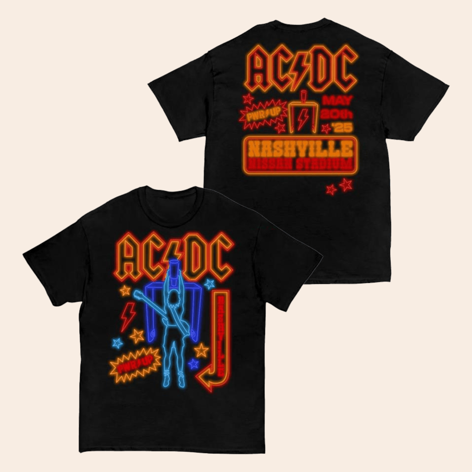 Nashville Pwr Up Tour T-Shirt ACDC Merch Birthday Gifts For Music Enthusiasts Gifts For BFF