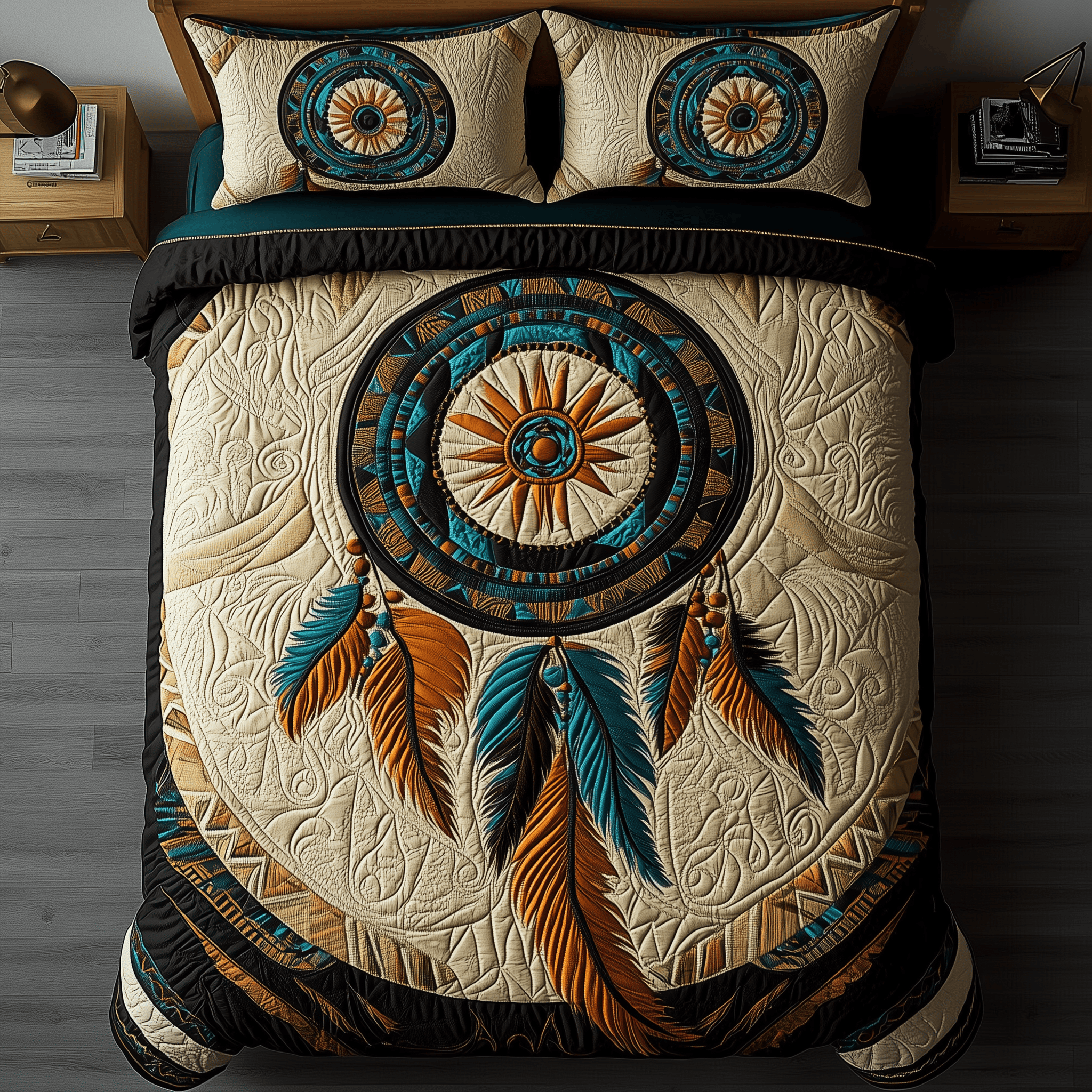 Native Dreamcatcher Quilted Bedding Set Unique Duvet Cover Bedspread Set Gifts For Your Girlfriend