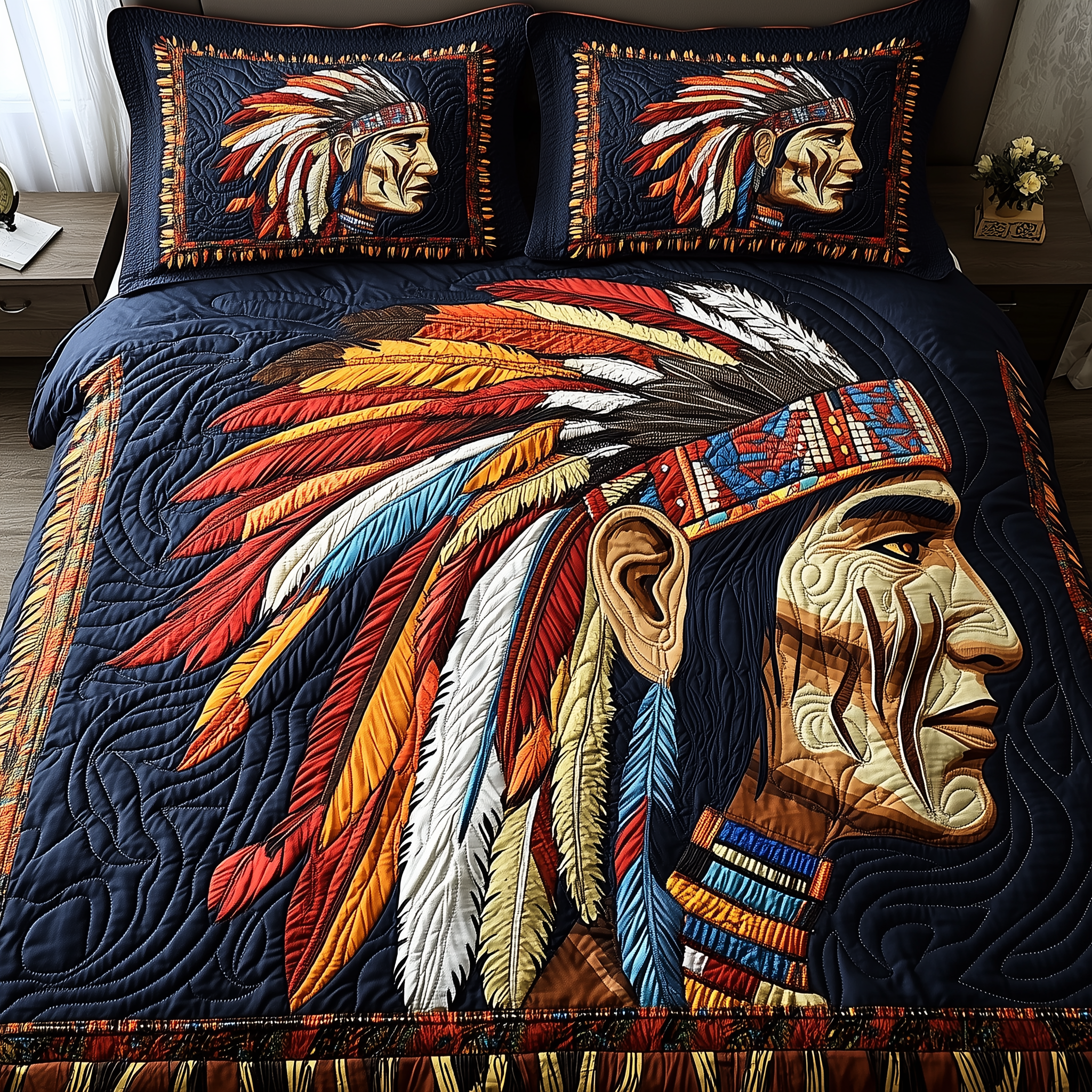 Native Essence Quilted Bedding Set Best Duvet Cover Bedspread Set Daughter Presents From Mum