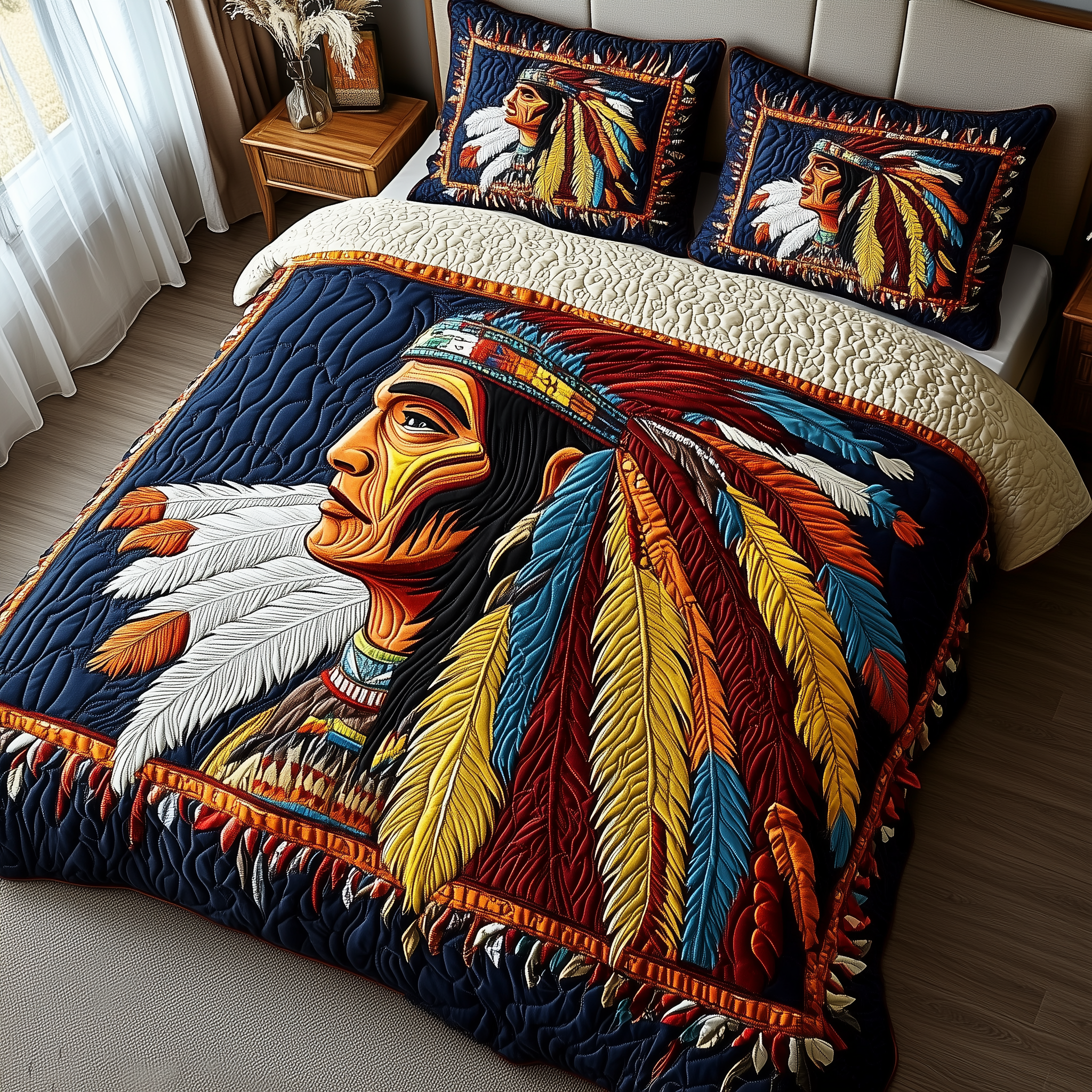Native Essence Quilted Bedding Set Best Duvet Cover Bedspread Set Mummy Daughter Gifts