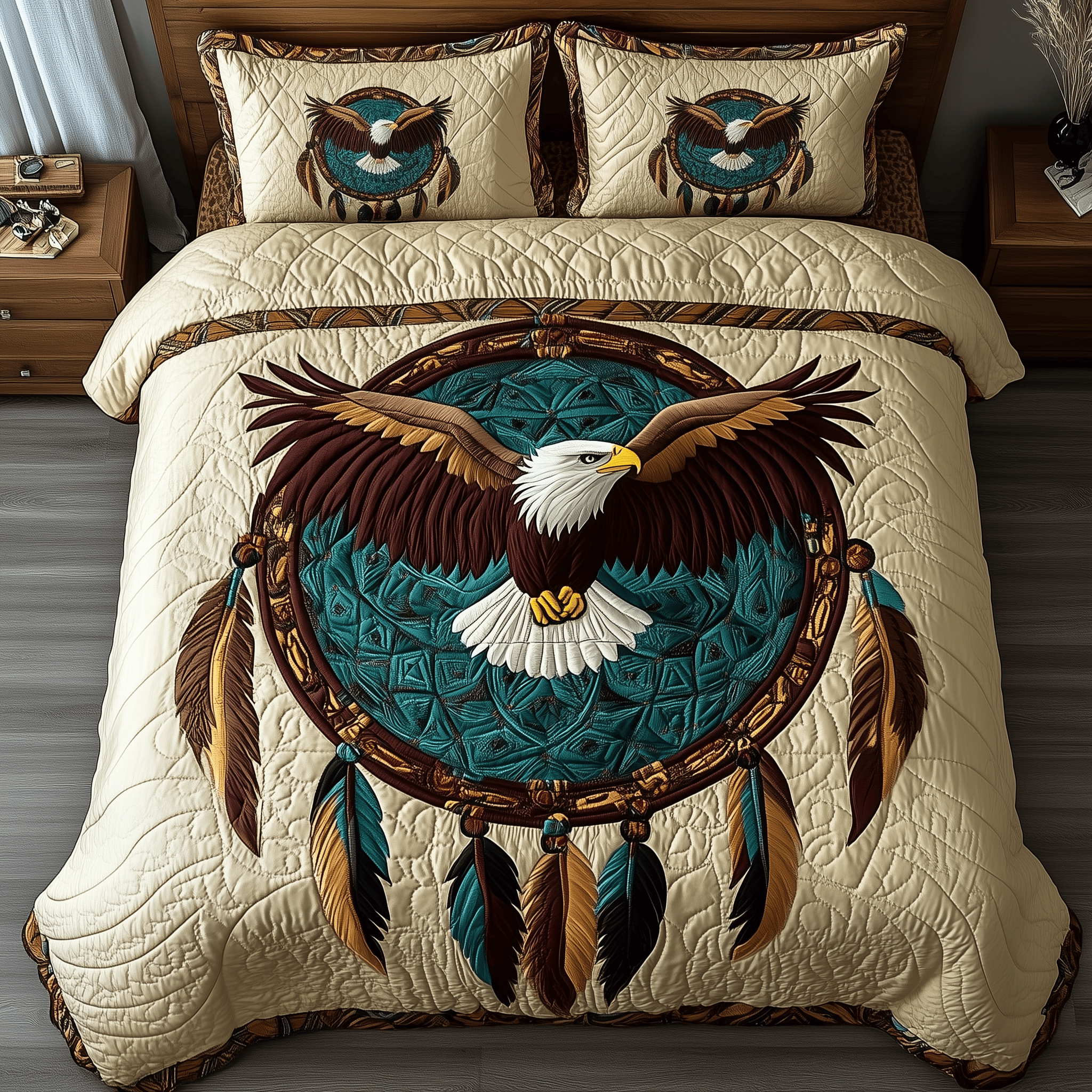 Native Freedom Quilted Bedding Set Unique Duvet Cover Bedspread Set Good Gift Ideas For Girlfriend