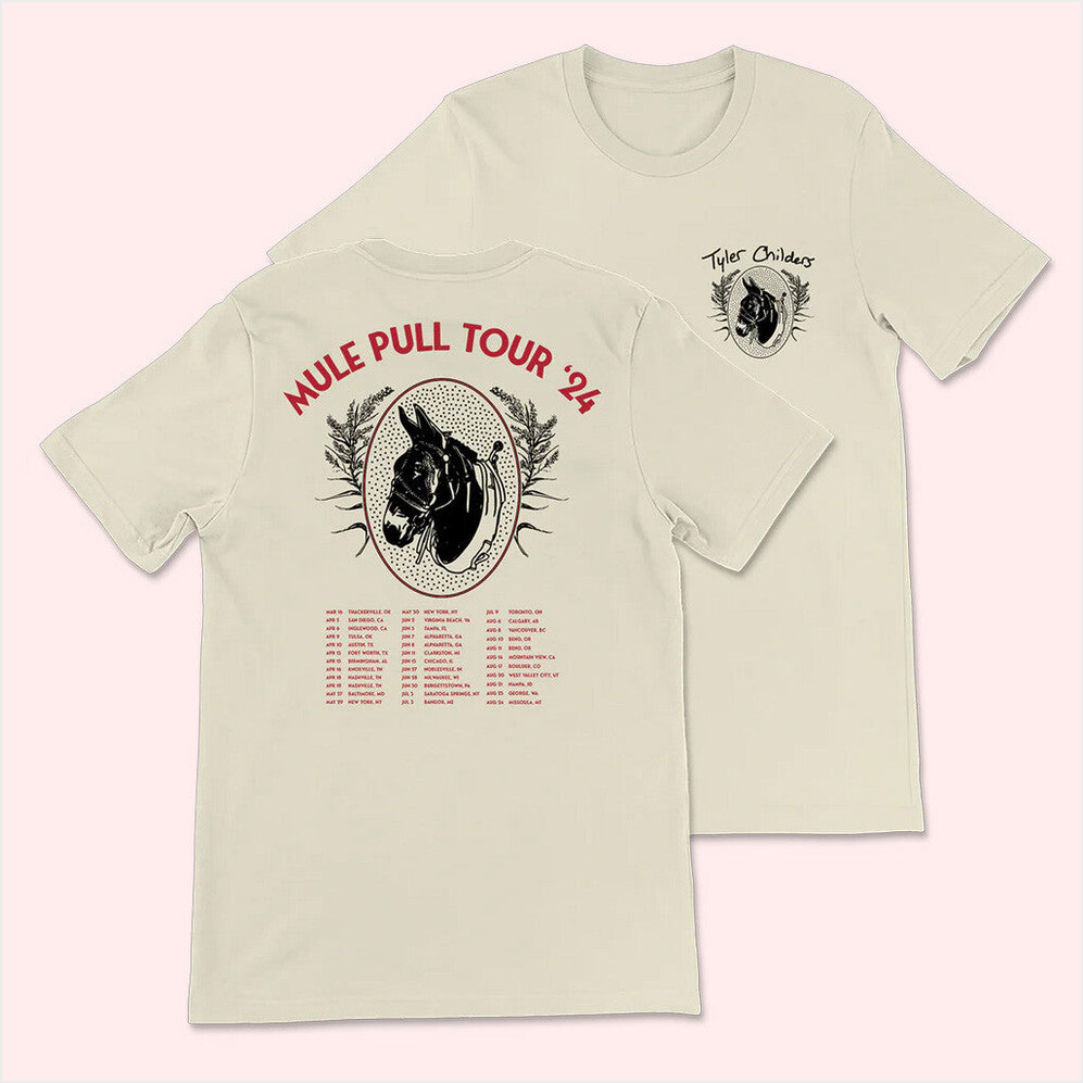 Natural Mule Crest T-Shirt Tyler Childers Merch Birthday Gifts For Friends Christmas Presents