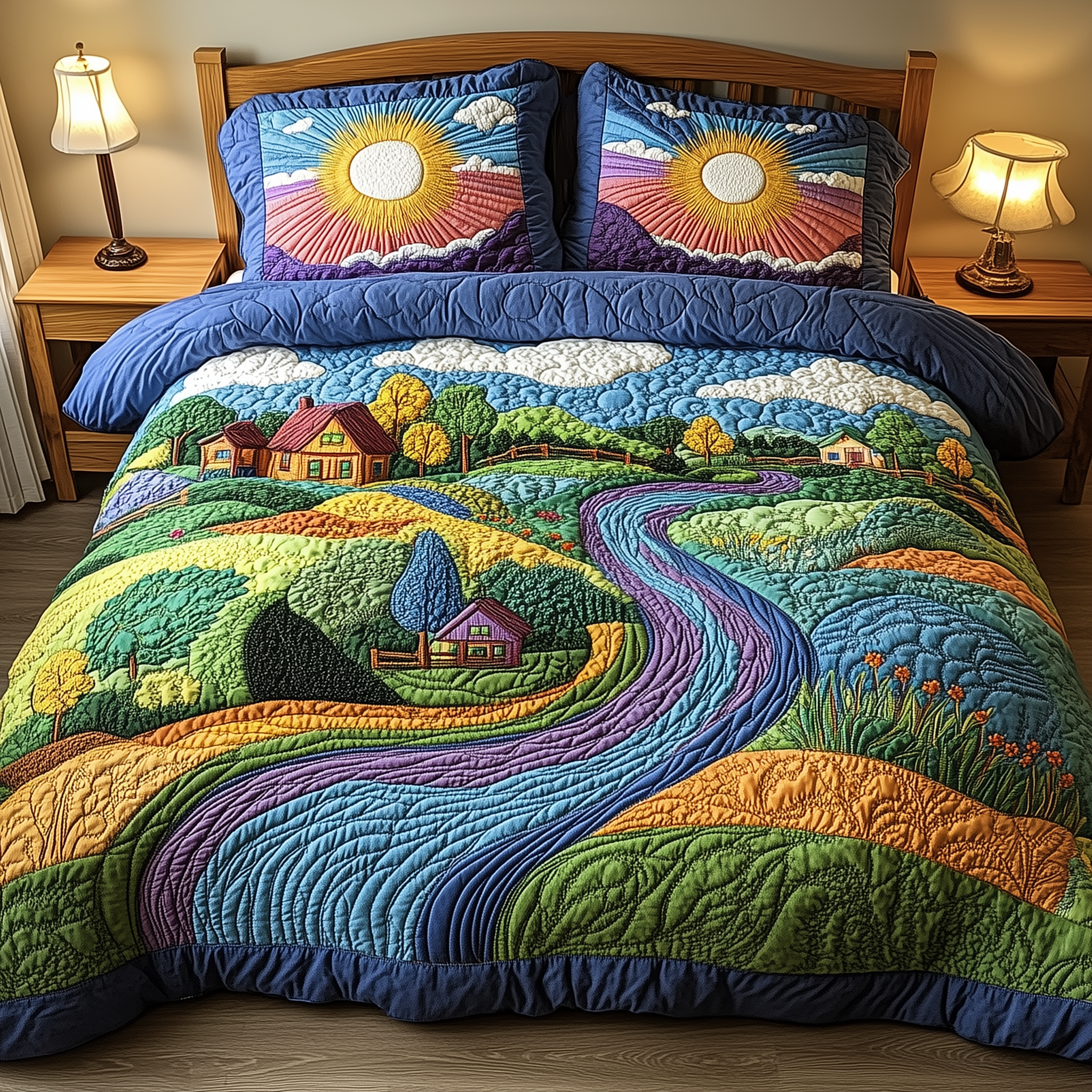 Nature's Symphony Quilted Bedding Set Unique Duvet Cover Bedspread Set Good Birthday Gifts