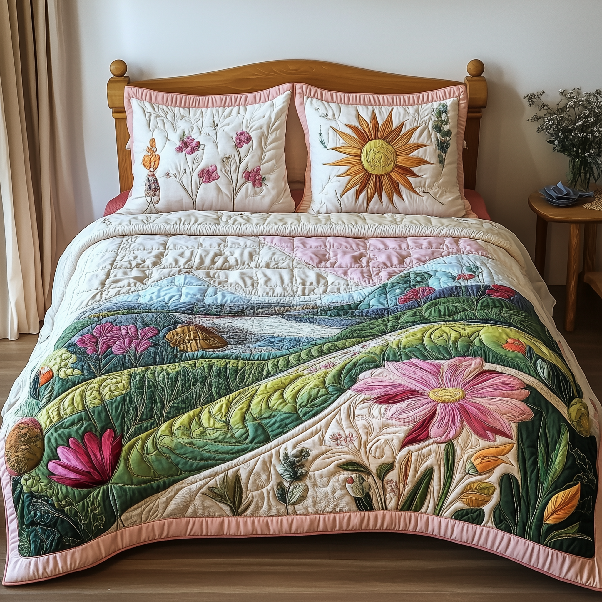 Nature's Symphony Quilted Bedding Set Unique Duvet Cover Bedspread Set Mother's In Law Gifts Birthday