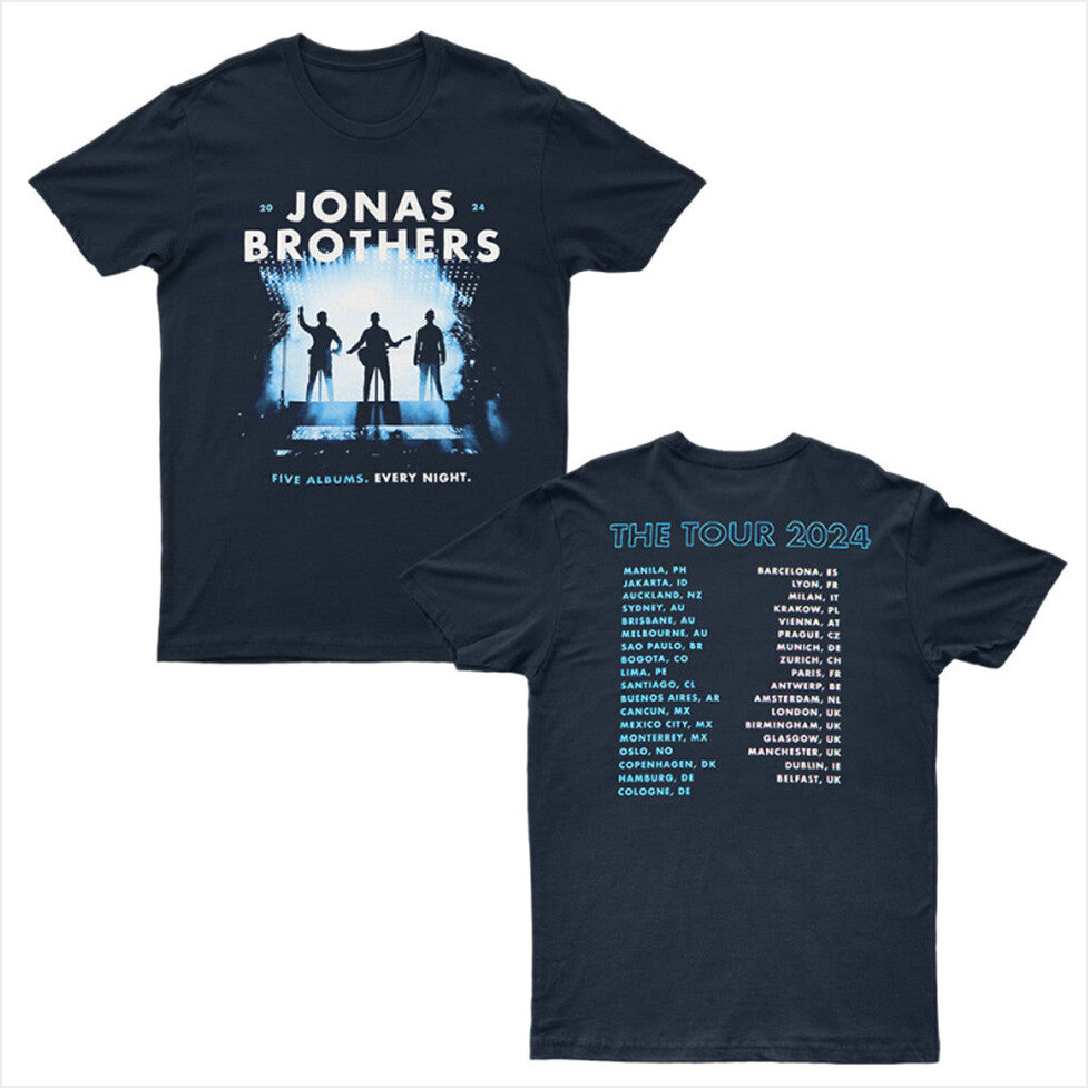Navy Tour T-Shirt Jonas Brothers Merch Pop Band Fans Birthday Gifts For BFF Christmas Presents