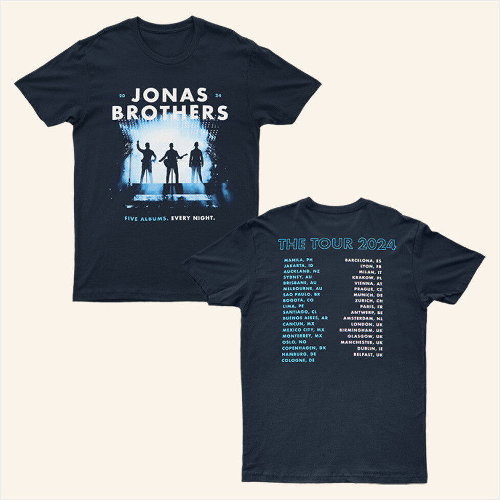 Navy Tour T-Shirt Jonas Brothers Tour Merch Music Lover Gifts For Boyfriend Best Friend Gifts