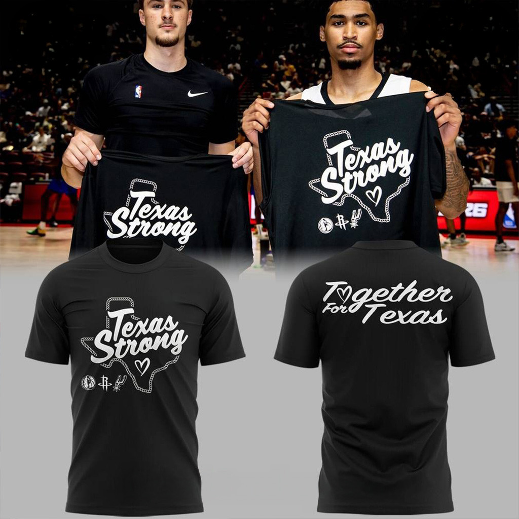 NBA x Together For Texas Special Black Shirt Texas Strong Shirt Gifts For Football Fan