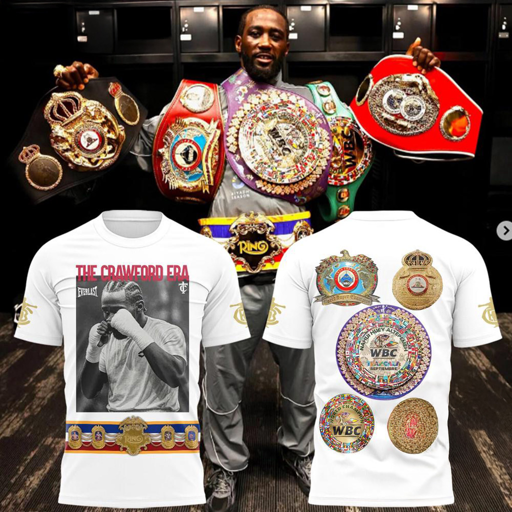 Nebraska Huskers Crawford Undisputed Champion All The Belts 2025 White Shirt Fan Merch