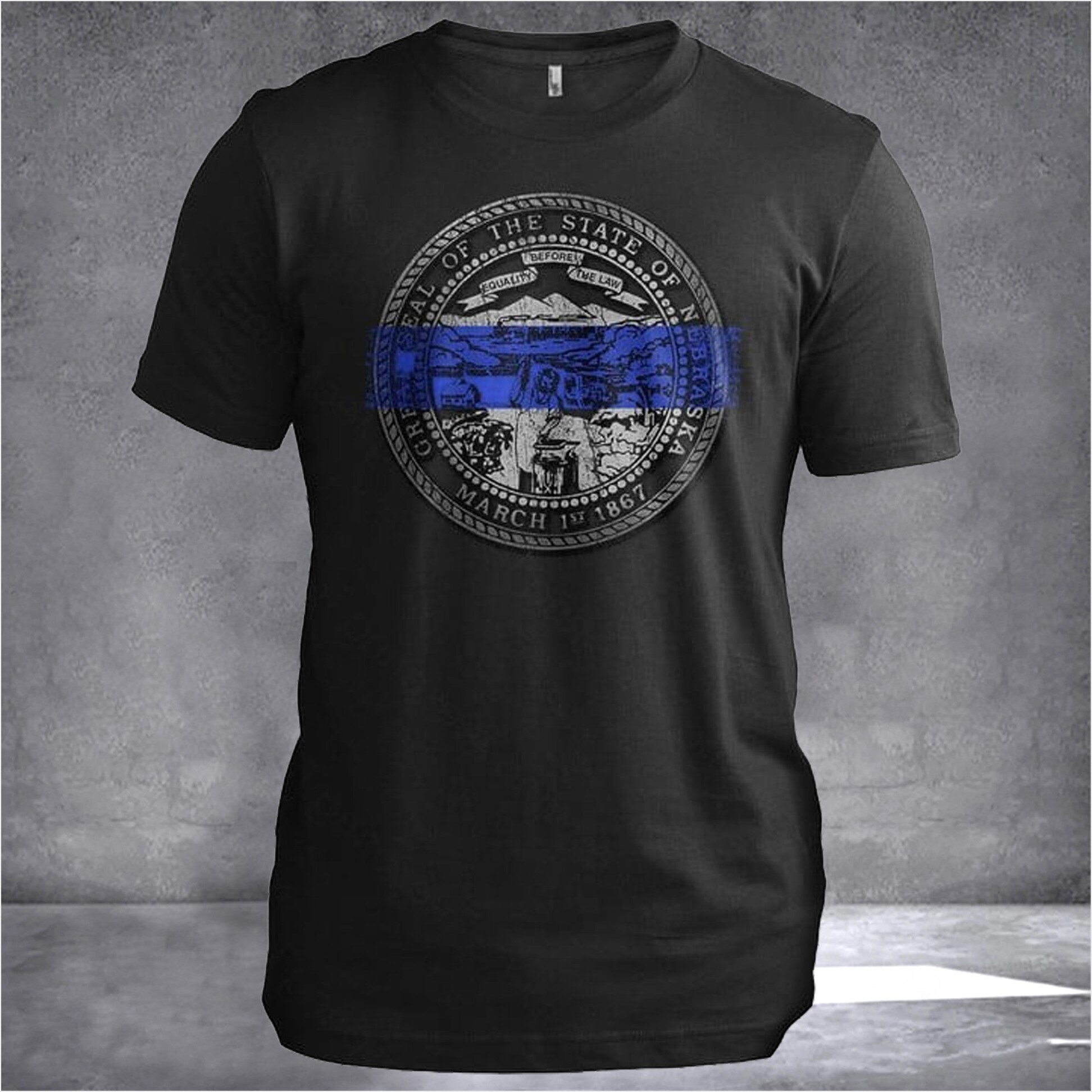 Nebraska Police Nebraska T-Shirt Men's Patriotic Apparel Birthday Gifts For Cop Boyfriend