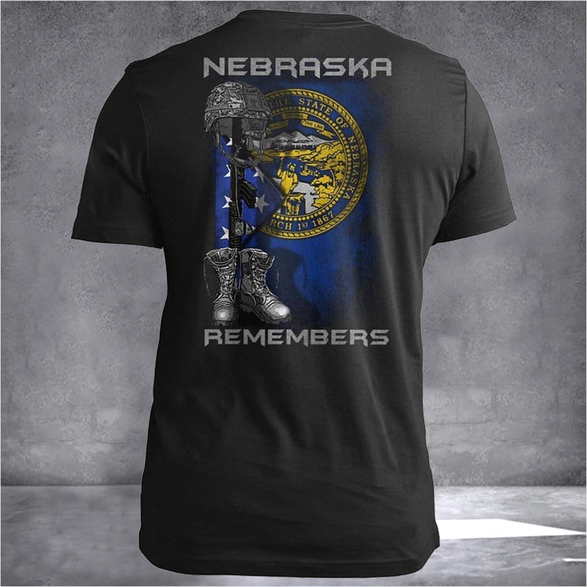 Nebraska Remembers Nebraska T-Shirt Veterans Day Shirts Patriots Birthday Gifts For Dad