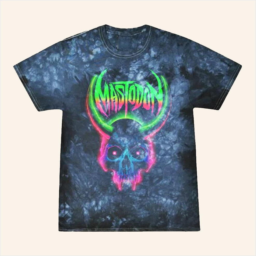 Neon Skull Crystal T-Shirt Mastodon Merch Birthday Ideas For Husband Gifts For Besties