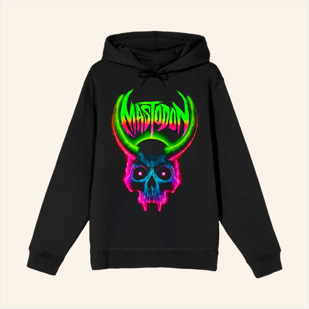 Neon Skull X Chad James Keith Hoodie Mastodon Merch Birthday Present For Husband