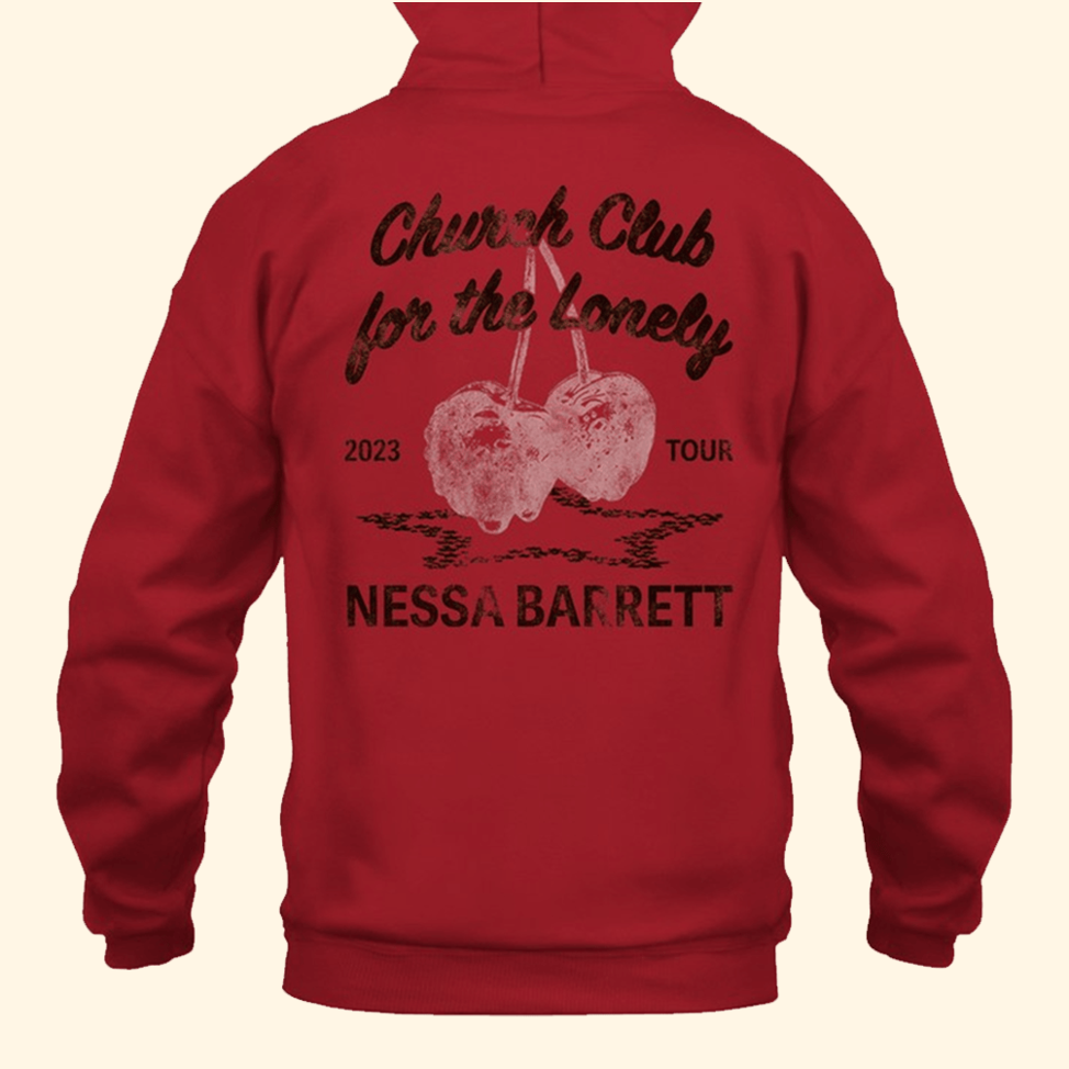 Nessa Barrett Church Club Cherry Hoodie Nessa Barrett Merch Mothers Day Present Ideas
