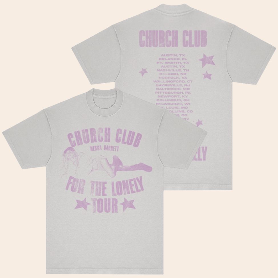 Nessa Barrett Church Club Tour T-Shirt Nessa Barrett Merch Mother's Day Gifts For Best Friend