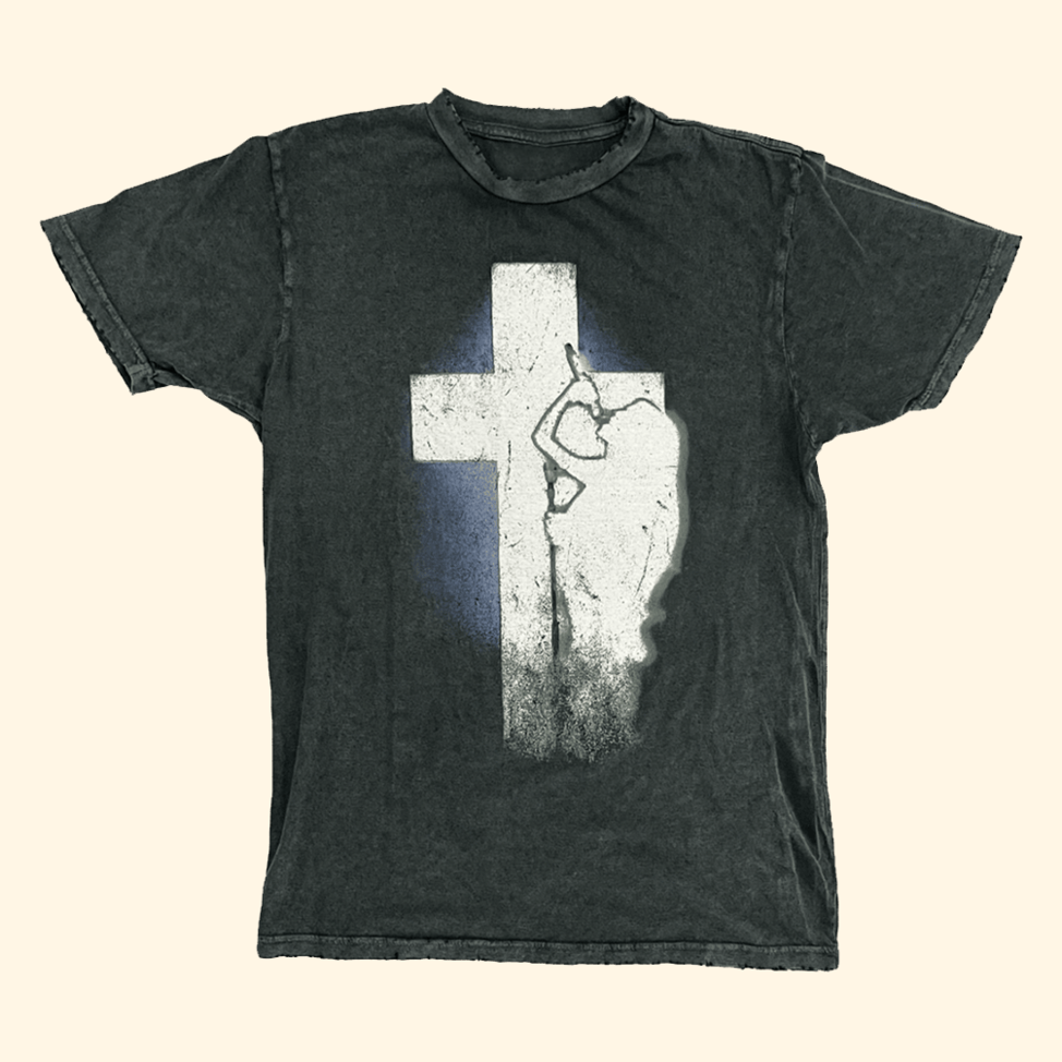 Nessa Barrett Crucifix Distressed T-Shirt Nessa Barrett Merch Father's Day Presents For Son