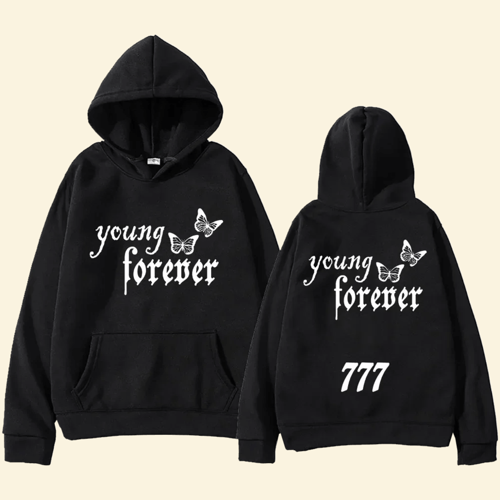 Nessa Barrett Young Forever 777 Butterfly Hoodie Nessa Barrett Merch Great Mother's Day Gifts